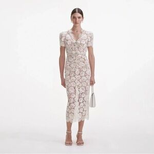 Self-Portrait | Dresses | Selfportrait Pleated Crochet Floral Maxi Dress |  Poshmark